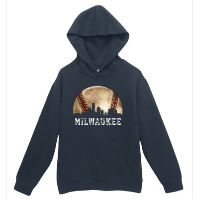 Milwaukee Skyline City Vintage Baseball Lover Urban Pullover Hoodie