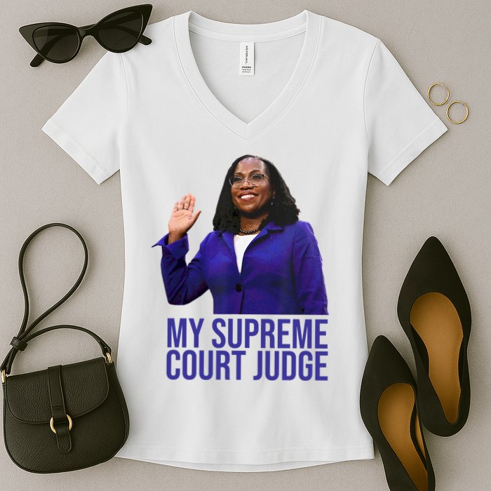 My Supreme Court Judge KBJ Women's V-Neck T-Shirt