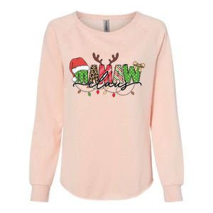 Mamaw Santa Claus Christmas Lights Pajama Family Matching Cool Gift Womens California Wash Sweatshirt