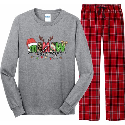 Mamaw Santa Claus Christmas Lights Pajama Family Matching Cool Gift Long Sleeve Pajama Set