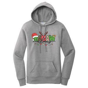 Mamaw Santa Claus Christmas Lights Pajama Family Matching Cool Gift Women's Pullover Hoodie