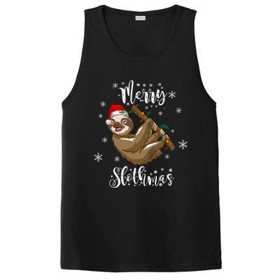 Merry Slothmas Christmas Funny Sloth Gift PosiCharge Competitor Tank