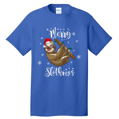 Merry Slothmas Christmas Funny Sloth Gift Tall T-Shirt