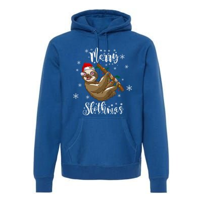 Merry Slothmas Christmas Funny Sloth Gift Premium Hoodie