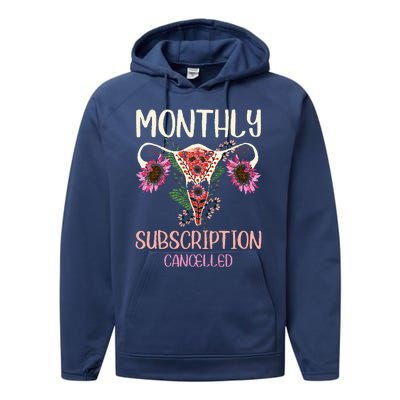 Monthly Subscription Cancelled Hysterectomyuterus Survivor Performance Fleece Hoodie