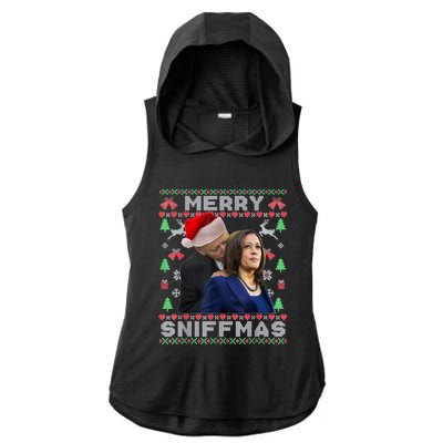 Merry Sniffmas Christmas Anti Biden Ugly Christmas Sweater Ladies PosiCharge Tri-Blend Wicking Draft Hoodie Tank