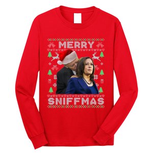 Merry Sniffmas Christmas Anti Biden Ugly Christmas Sweater Long Sleeve Shirt