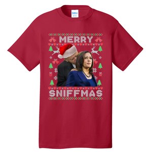 Merry Sniffmas Christmas Anti Biden Ugly Christmas Sweater Tall T-Shirt