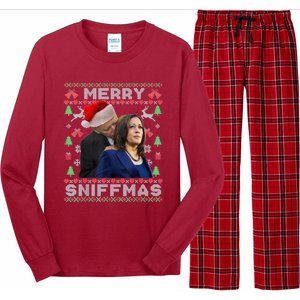 Merry Sniffmas Christmas Anti Biden Ugly Christmas Sweater Long Sleeve Pajama Set