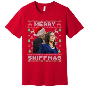 Merry Sniffmas Christmas Anti Biden Ugly Christmas Sweater Premium T-Shirt