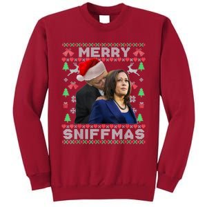 Merry Sniffmas Christmas Anti Biden Ugly Christmas Sweater Tall Sweatshirt