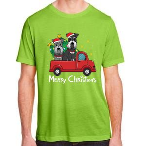 Miniature Schnauzer Christmas Truck Tree Mom Dad Xmas Gift Adult ChromaSoft Performance T-Shirt