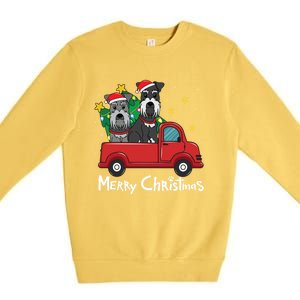 Miniature Schnauzer Christmas Truck Tree Mom Dad Xmas Gift Premium Crewneck Sweatshirt