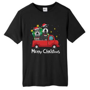 Miniature Schnauzer Christmas Truck Tree Mom Dad Xmas Gift Tall Fusion ChromaSoft Performance T-Shirt