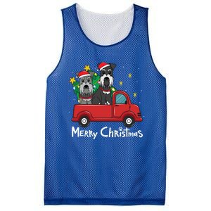 Miniature Schnauzer Christmas Truck Tree Mom Dad Xmas Gift Mesh Reversible Basketball Jersey Tank