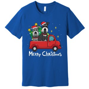 Miniature Schnauzer Christmas Truck Tree Mom Dad Xmas Gift Premium T-Shirt