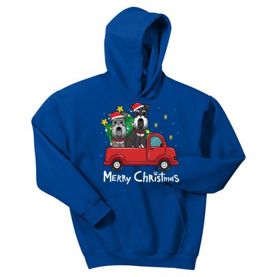 Miniature Schnauzer Christmas Truck Tree Mom Dad Xmas Gift Kids Hoodie