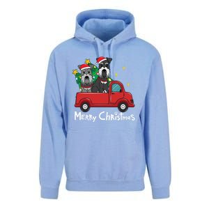 Miniature Schnauzer Christmas Truck Tree Mom Dad Xmas Gift Unisex Surf Hoodie