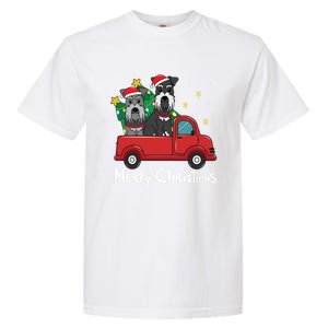 Miniature Schnauzer Christmas Truck Tree Mom Dad Xmas Gift Garment-Dyed Heavyweight T-Shirt