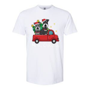 Miniature Schnauzer Christmas Truck Tree Mom Dad Xmas Gift Softstyle CVC T-Shirt