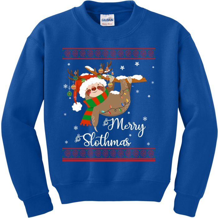 Merry Slothmas Christmas Pajama Cute Sloth Funny Sloth Lover Meaningful Gift Kids Sweatshirt