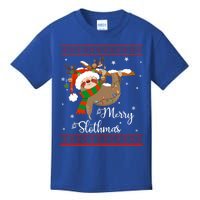 Merry Slothmas Christmas Pajama Cute Sloth Funny Sloth Lover Meaningful Gift Kids T-Shirt