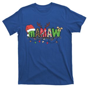 Mamaw Santa Claus Christmas Lights Pajama Family Matching Gift T-Shirt