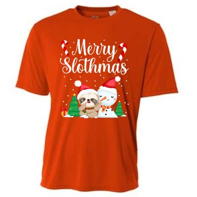 Merry Slothmas Christmas Pajama For Sloth Lovers Meaningful Gift Cooling Performance Crew T-Shirt