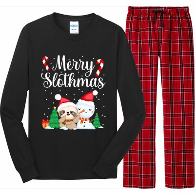 Merry Slothmas Christmas Pajama For Sloth Lovers Meaningful Gift Long Sleeve Pajama Set