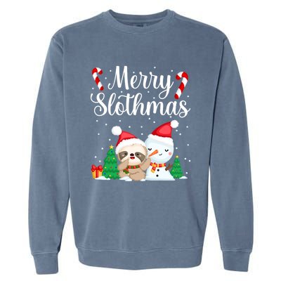 Merry Slothmas Christmas Pajama For Sloth Lovers Meaningful Gift Garment-Dyed Sweatshirt