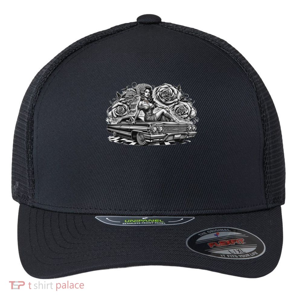 Mexican Street Culture Lowrider Latina Chola Model Flexfit Unipanel Trucker Cap