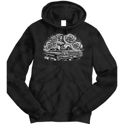 Mexican Street Culture Lowrider Latina Chola Model Tie Dye Hoodie