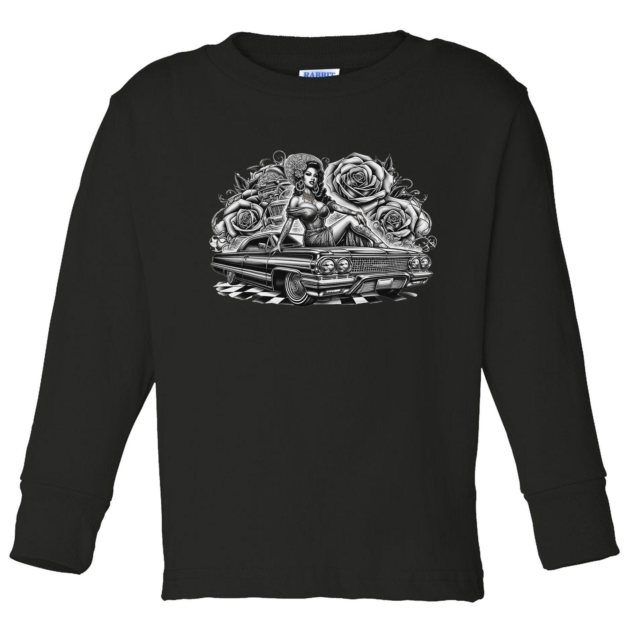 Mexican Street Culture Lowrider Latina Chola Model Toddler Long Sleeve Shirt