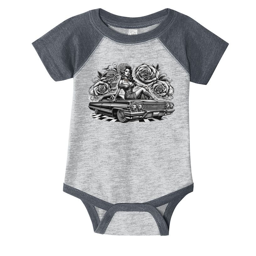 Mexican Street Culture Lowrider Latina Chola Model Infant Baby Jersey Bodysuit