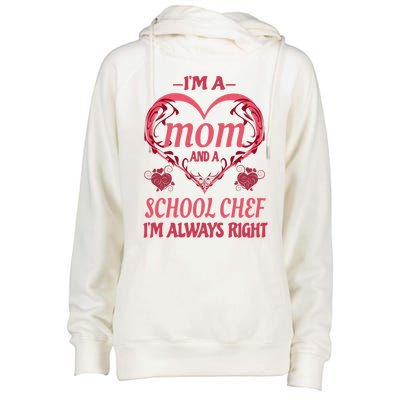 Mom School Chef Funny Saying Gift Womens Funnel Neck Pullover Hood