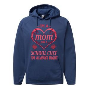 Mom School Chef Funny Saying Gift Performance Fleece Hoodie