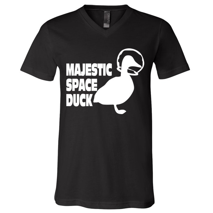 Majestic Space Duck V-Neck T-Shirt