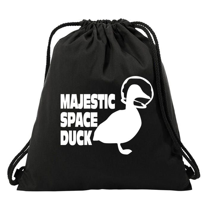 Majestic Space Duck Drawstring Bag