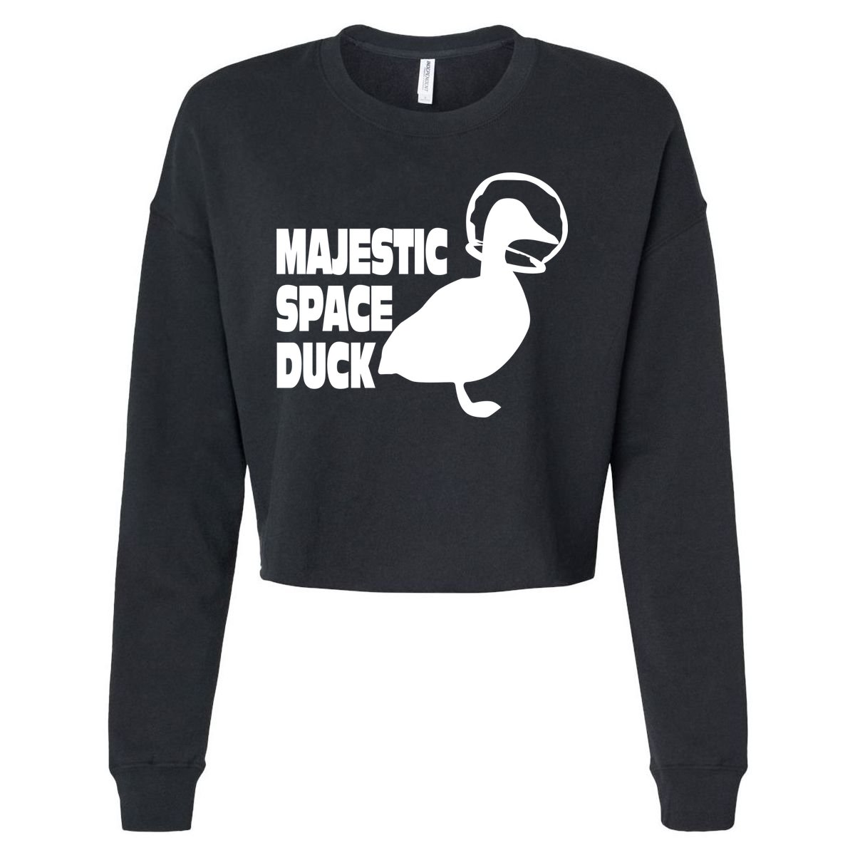 Majestic Space Duck Cropped Pullover Crew