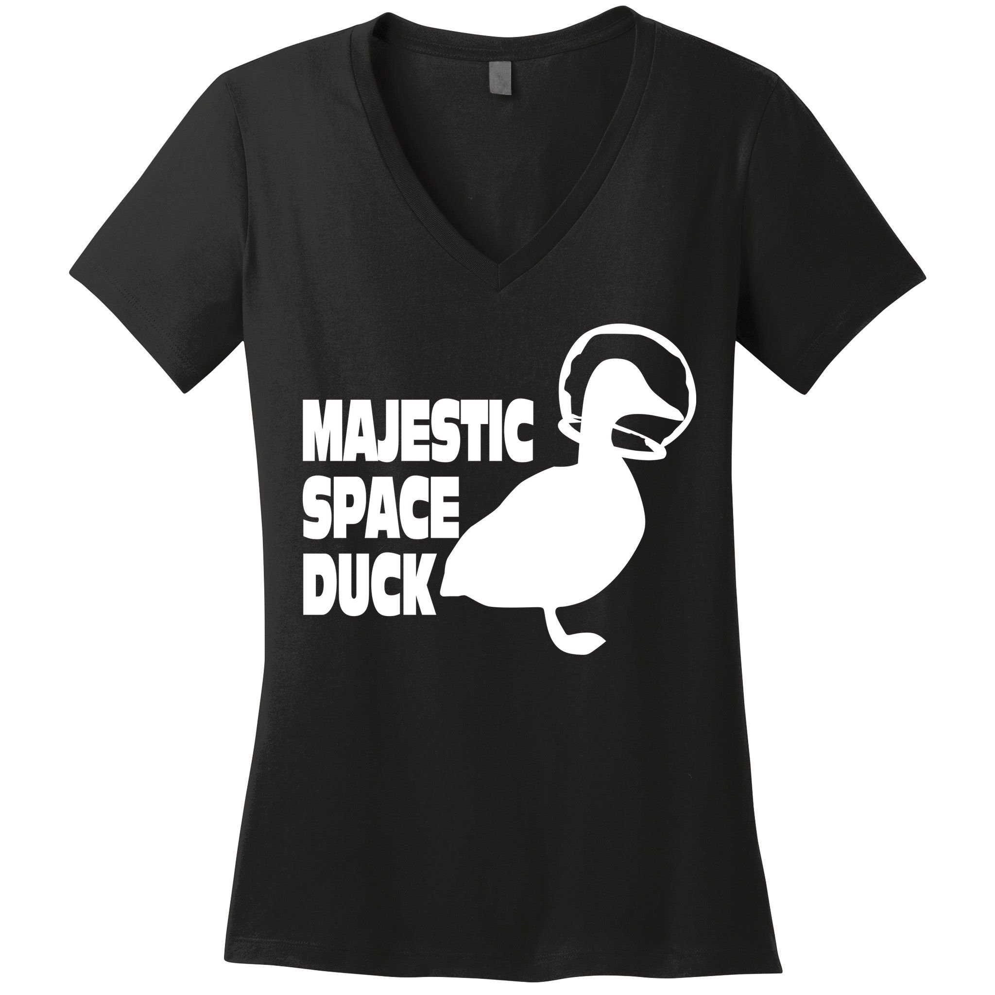 Majestic Space Duck Women's V-Neck T-Shirt