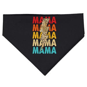 Mama Stacked Distressed Cheetah Leopard Lightning Bolt Mom USA-Made Doggie Bandana