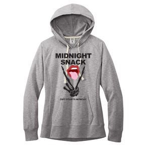 Midnight Snack Diet Starts Monday Women's Fleece Hoodie