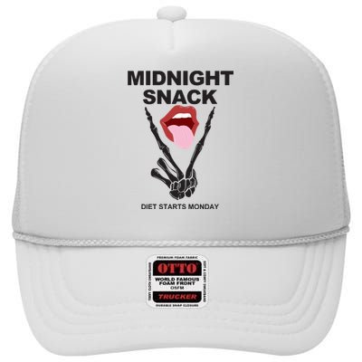 Midnight Snack Diet Starts Monday High Crown Mesh Back Trucker Hat