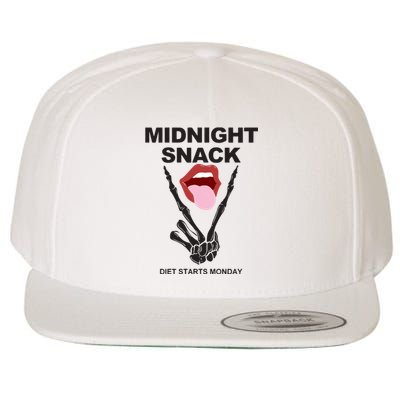 Midnight Snack Diet Starts Monday Wool Snapback Cap