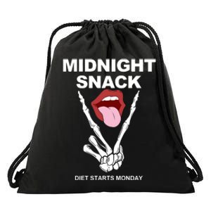 Midnight Snack Diet Starts Monday Drawstring Bag