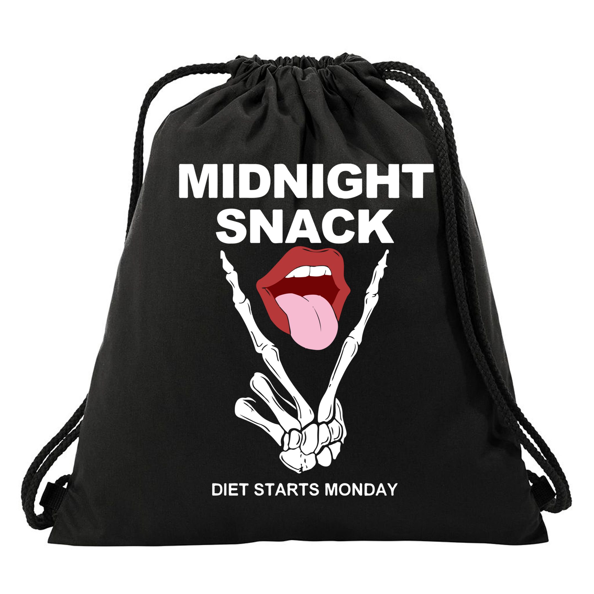 Midnight Snack Diet Starts Monday Drawstring Bag