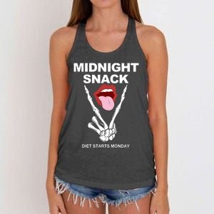 Midnight Snack Diet Starts Monday Women's Knotted Racerback Tank