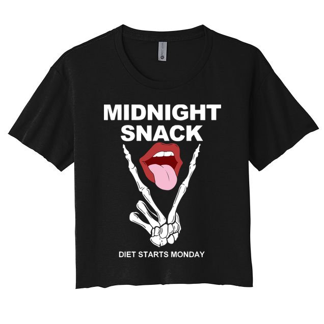 Midnight Snack Diet Starts Monday Women's Crop Top Tee