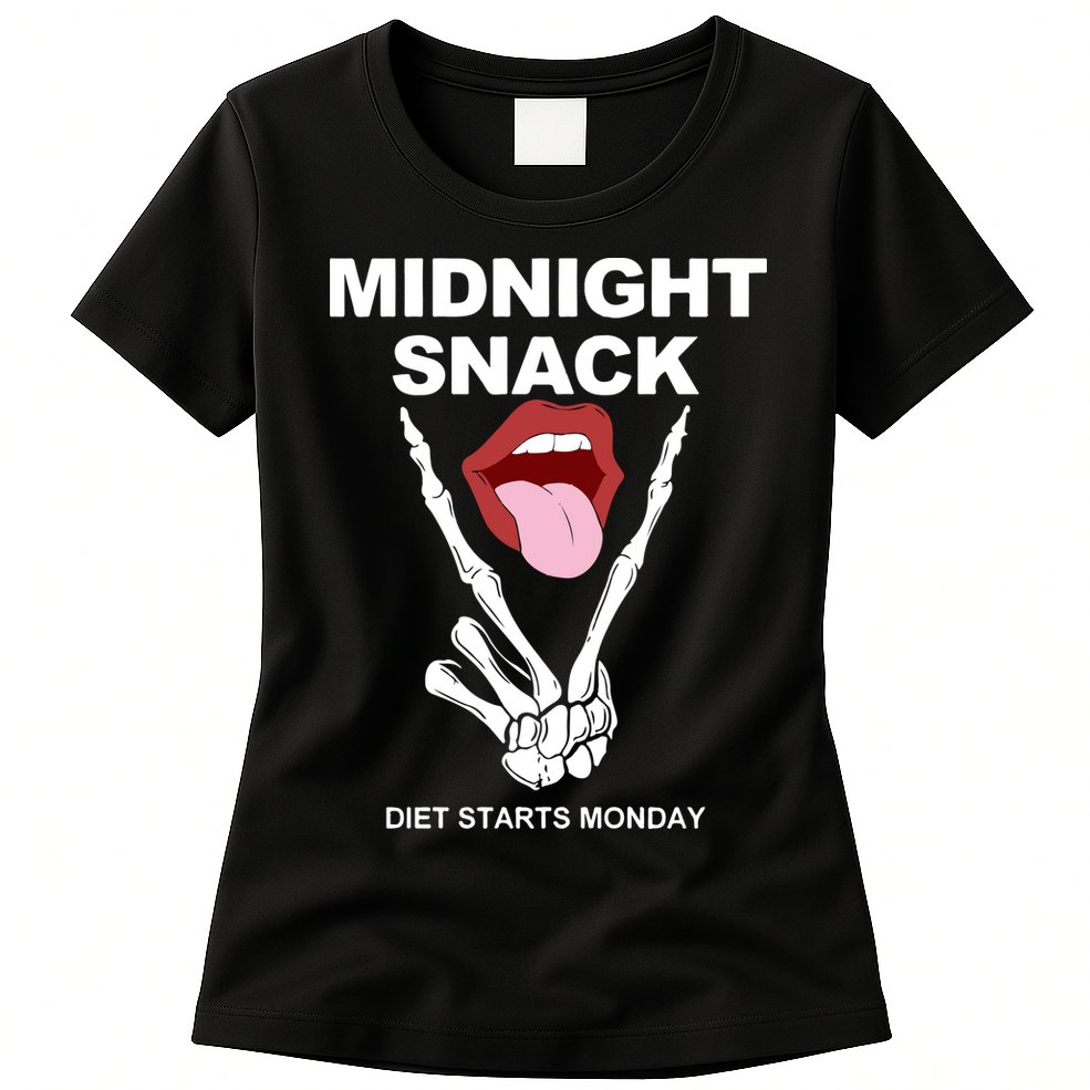 Midnight Snack Diet Starts Monday Womens T-Shirt