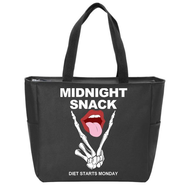 Midnight Snack Diet Starts Monday Zip Tote Bag